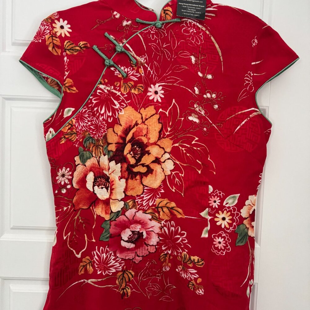 100% Mulberry Silk Authentic Traditional Cheongsam Qipao tunic blouse
